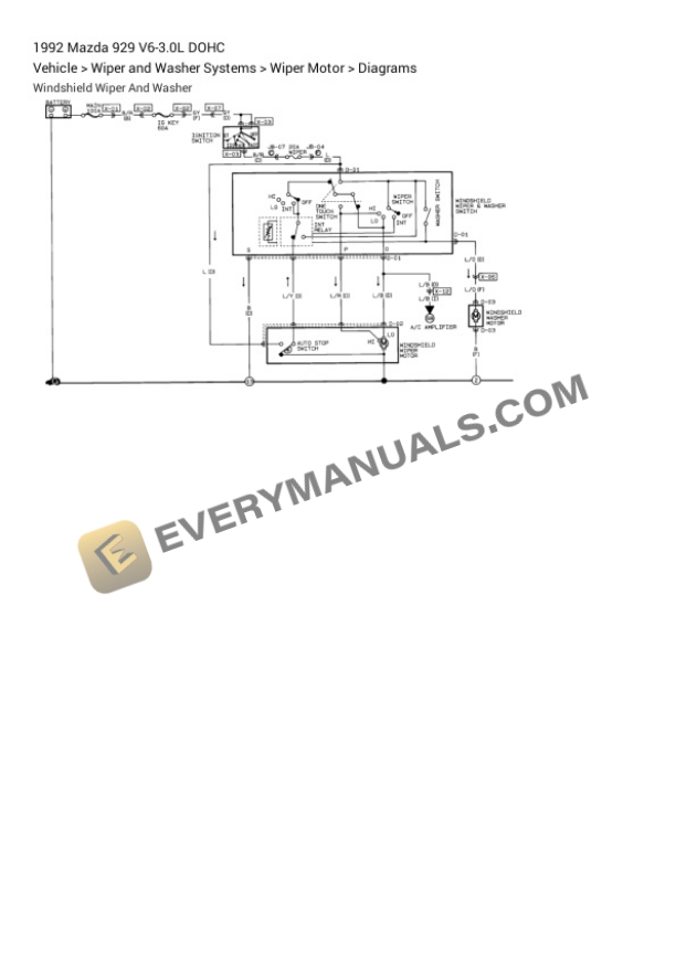 Mazda 929 1992 Electrical Diagrams V6-3.0L DOHC 5 Mazda 929 1992 Electrical Diagrams V6-3.0L DOHC - Image 3