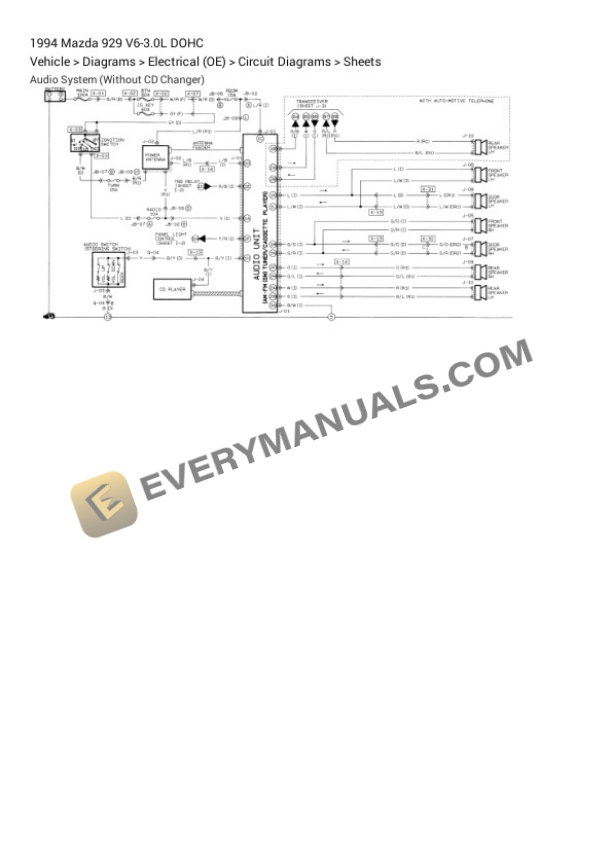 Mazda 929 1994 Electrical Diagrams V6-3.0L DOHC 6 Mazda 929 1994 Electrical Diagrams V6-3.0L DOHC - Image 4