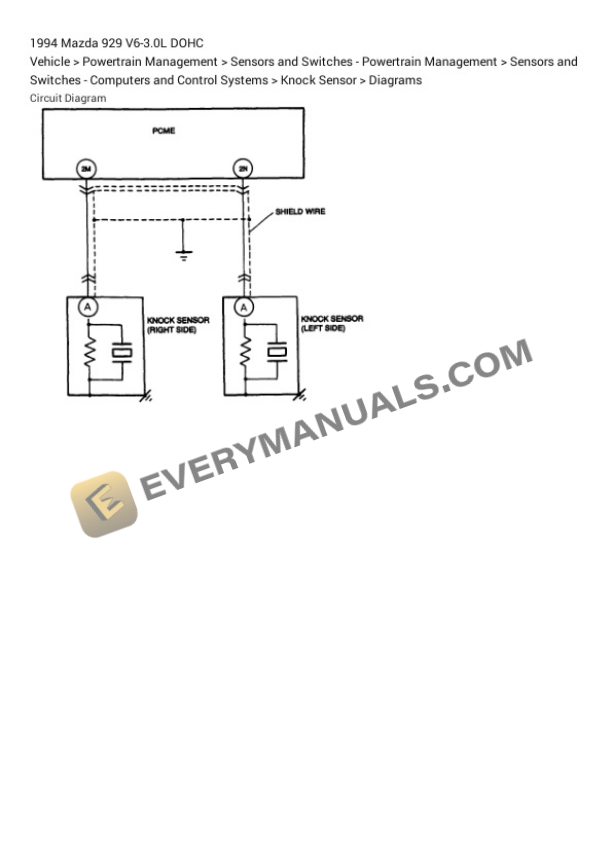 Mazda 929 1994 Electrical Diagrams V6-3.0L DOHC 7 Mazda 929 1994 Electrical Diagrams V6-3.0L DOHC - Image 5
