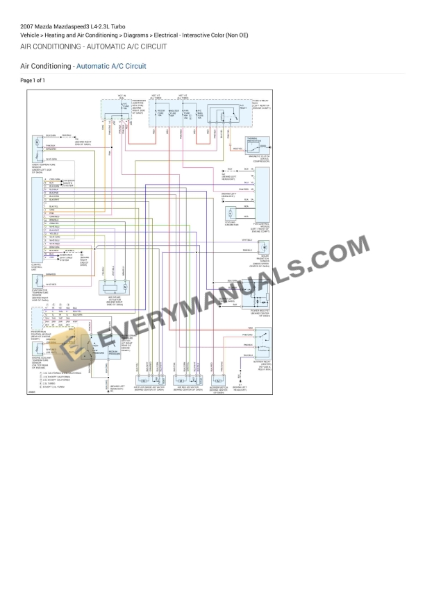 mazda mazdaspeed3 2007 electrical diagrams l4 23l turbo 1
