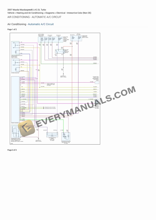 Mazda Mazdaspeed6 2007 Electrical Diagrams L4-2.3L Turbo