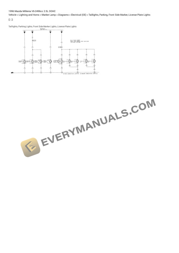 Mazda Millenia 1996 Electrical Diagrams V6-2496cc 2.5L DOHC 4 Mazda Millenia 1996 Electrical Diagrams V6-2496cc 2.5L DOHC - Image 2