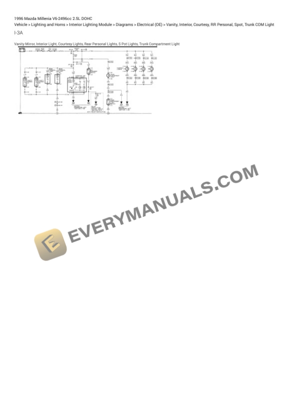 Mazda Millenia 1996 Electrical Diagrams V6-2496cc 2.5L DOHC 6 Mazda Millenia 1996 Electrical Diagrams V6-2496cc 2.5L DOHC - Image 4