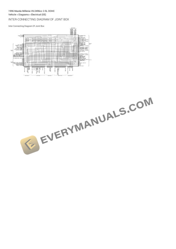 Mazda Millenia 1996 Electrical Diagrams V6-2496cc 2.5L DOHC 7 Mazda Millenia 1996 Electrical Diagrams V6-2496cc 2.5L DOHC - Image 5