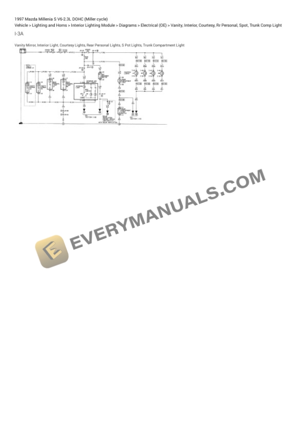 Mazda Millenia S 1997 Electrical Diagrams V6-2.3L DOHC (Miller cycle) 6 Mazda Millenia S 1997 Electrical Diagrams V6-2.3L DOHC (Miller cycle) - Image 4