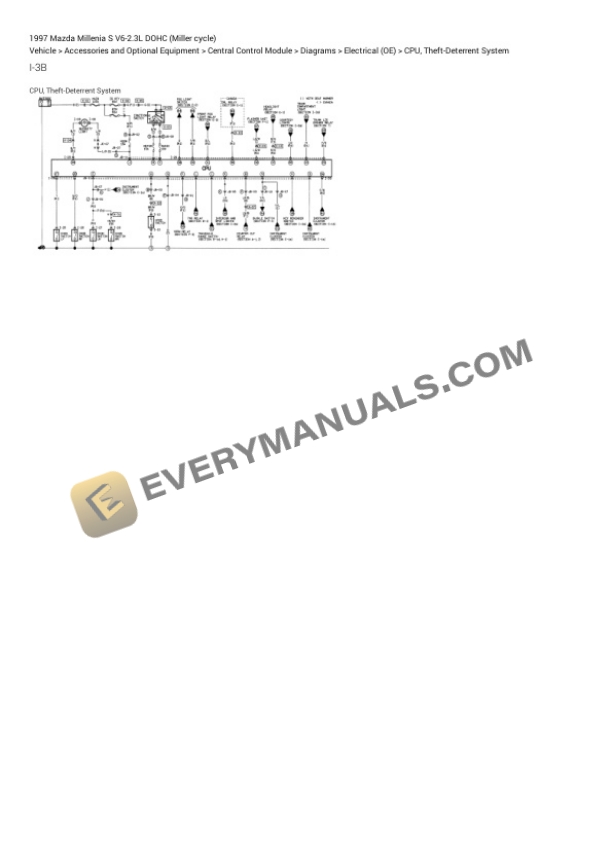Mazda Millenia S 1997 Electrical Diagrams V6-2.3L DOHC (Miller cycle) 7 Mazda Millenia S 1997 Electrical Diagrams V6-2.3L DOHC (Miller cycle) - Image 5