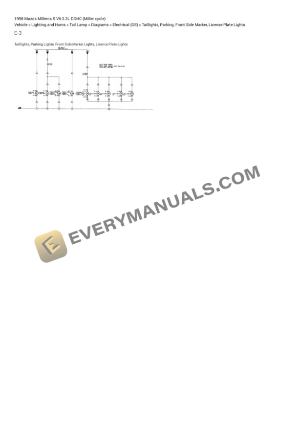 Mazda Millenia S 1998 Electrical Diagrams V6-2.3L DOHC (Miller cycle) 4 Mazda Millenia S 1998 Electrical Diagrams V6-2.3L DOHC (Miller cycle) - Image 2