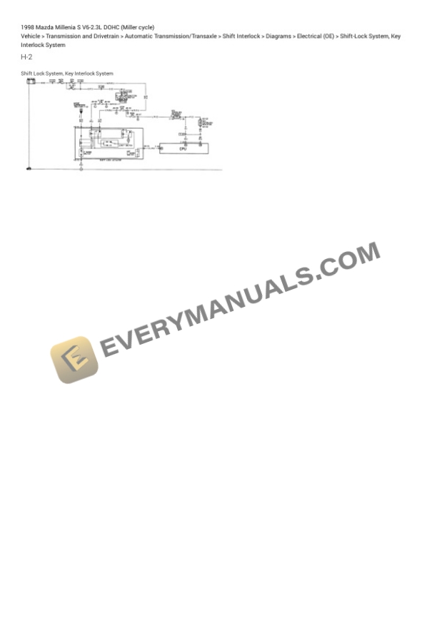 Mazda Millenia S 1998 Electrical Diagrams V6-2.3L DOHC (Miller cycle) 5 Mazda Millenia S 1998 Electrical Diagrams V6-2.3L DOHC (Miller cycle) - Image 3