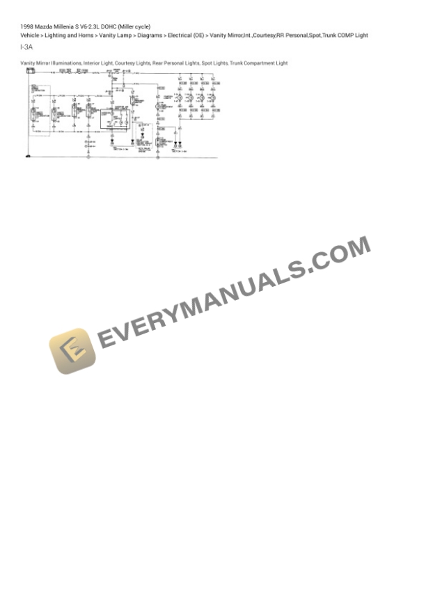 Mazda Millenia S 1998 Electrical Diagrams V6-2.3L DOHC (Miller cycle) 6 Mazda Millenia S 1998 Electrical Diagrams V6-2.3L DOHC (Miller cycle) - Image 4