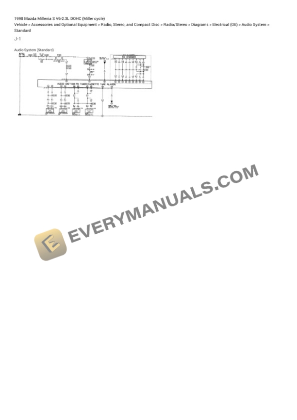 Mazda Millenia S 1998 Electrical Diagrams V6-2.3L DOHC (Miller cycle) 7 Mazda Millenia S 1998 Electrical Diagrams V6-2.3L DOHC (Miller cycle) - Image 5