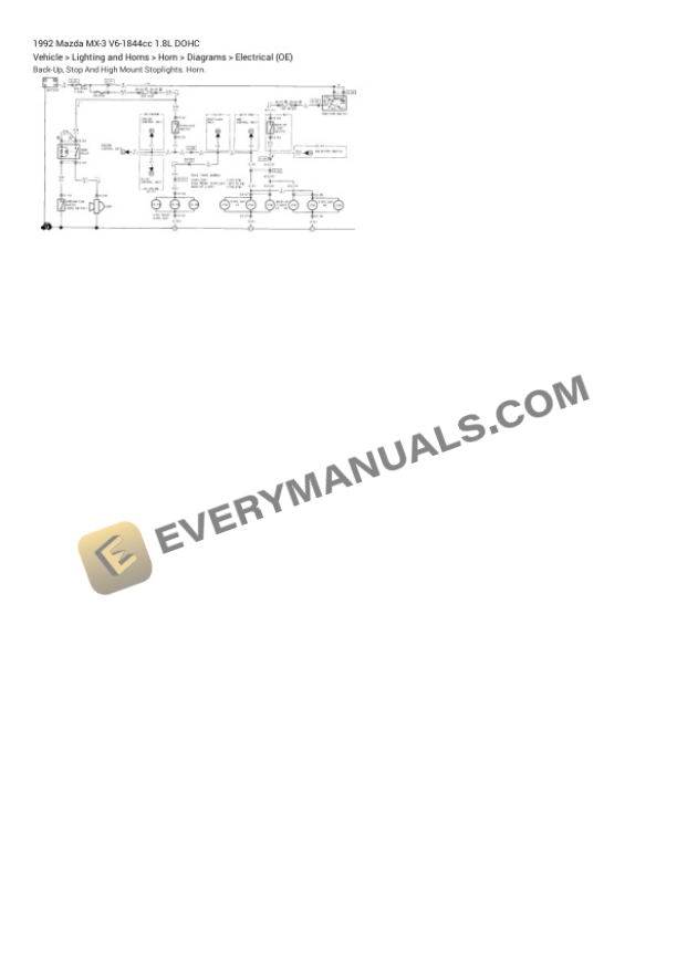 Mazda MX-3 1992 Electrical Diagrams V6-1844cc 1.8L DOHC 7 Mazda MX-3 1992 Electrical Diagrams V6-1844cc 1.8L DOHC - Image 5