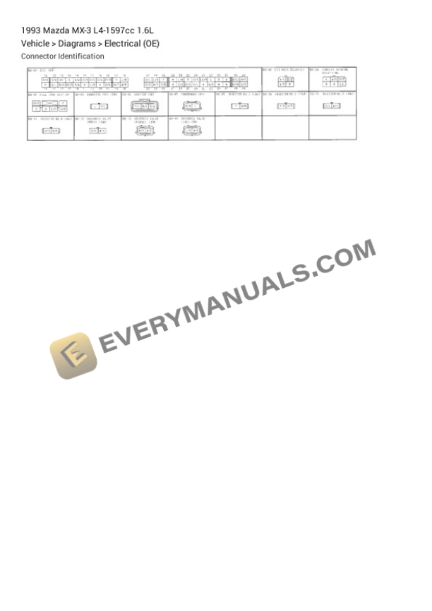 Mazda MX-3 1993 Electrical Diagrams L4-1597cc 1.6L 4 Mazda MX-3 1993 Electrical Diagrams L4-1597cc 1.6L - Image 2