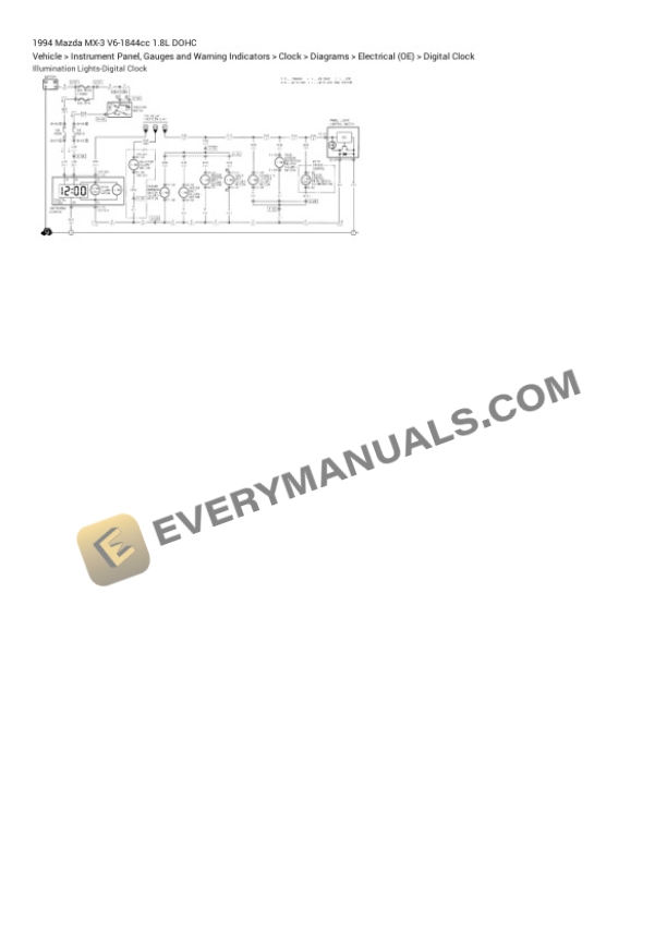 Mazda MX-3 1994 Electrical Diagrams V6-1844cc 1.8L DOHC 6 Mazda MX-3 1994 Electrical Diagrams V6-1844cc 1.8L DOHC - Image 4