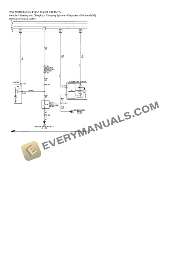 Mazda MX-5 Miata 1990 Electrical Diagrams L4-1597cc 1.6L DOHC 6 Mazda MX-5 Miata 1990 Electrical Diagrams L4-1597cc 1.6L DOHC - Image 4