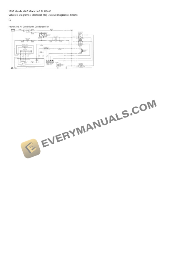 Mazda MX-5 Miata 1995 Electrical Diagrams L4-1.8L DOHC 5 Mazda MX-5 Miata 1995 Electrical Diagrams L4-1.8L DOHC - Image 3