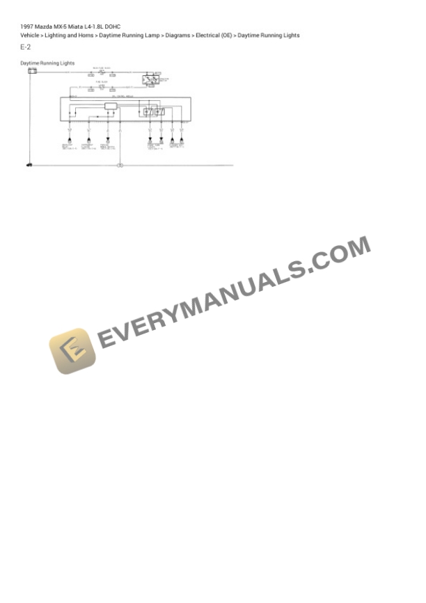 Mazda MX-5 Miata 1997 Electrical Diagrams L4-1.8L DOHC 4 Mazda MX-5 Miata 1997 Electrical Diagrams L4-1.8L DOHC - Image 2