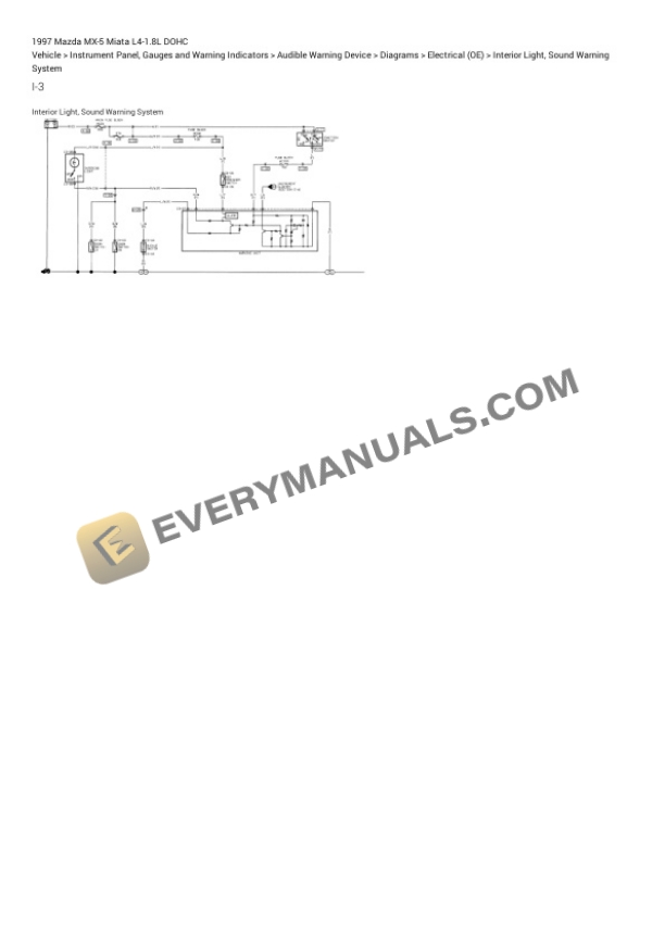 Mazda MX-5 Miata 1997 Electrical Diagrams L4-1.8L DOHC 7 Mazda MX-5 Miata 1997 Electrical Diagrams L4-1.8L DOHC - Image 5