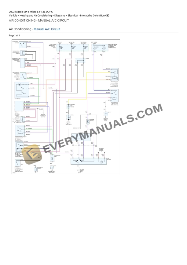 Mazda MX-5 Miata 2003 Electrical Diagrams L4-1.8L DOHC
