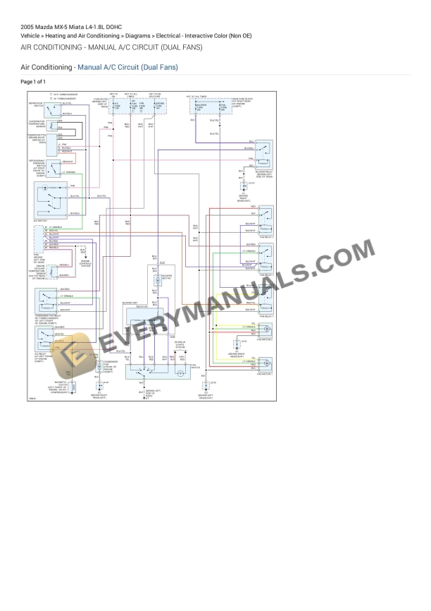 Mazda MX-5 Miata 2005 Electrical Diagrams L4-1.8L DOHC 3 Mazda MX-5 Miata 2005 Electrical Diagrams L4-1.8L DOHC
