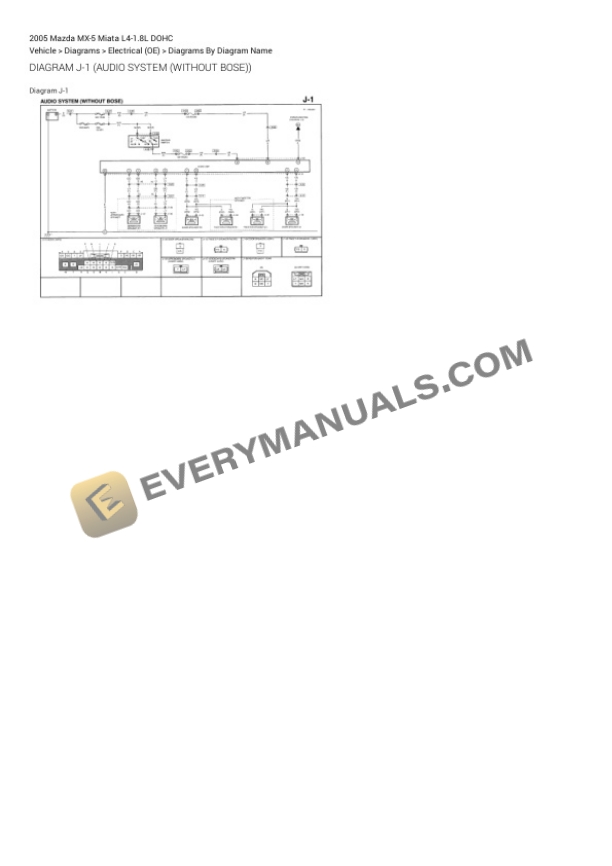 Mazda MX-5 Miata 2005 Electrical Diagrams L4-1.8L DOHC 4 Mazda MX-5 Miata 2005 Electrical Diagrams L4-1.8L DOHC - Image 2