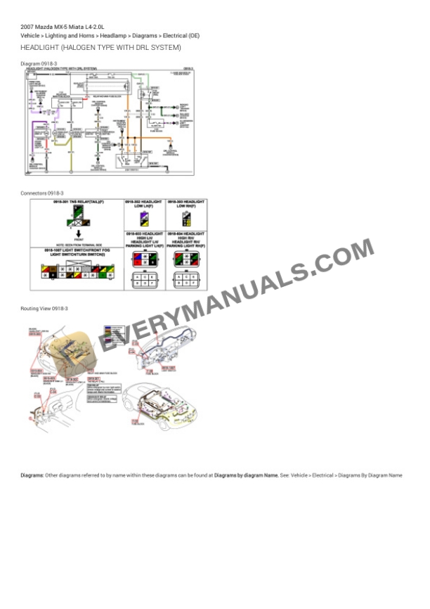 Mazda MX-5 Miata 2007 Electrical Diagrams L4-2.0L 6 Mazda MX-5 Miata 2007 Electrical Diagrams L4-2.0L - Image 4