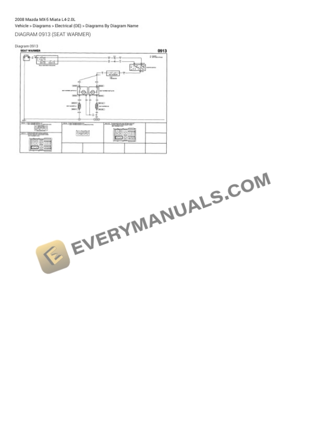 Mazda MX-5 Miata 2008 Electrical Diagrams L4-2.0L 4 Mazda MX-5 Miata 2008 Electrical Diagrams L4-2.0L - Image 2