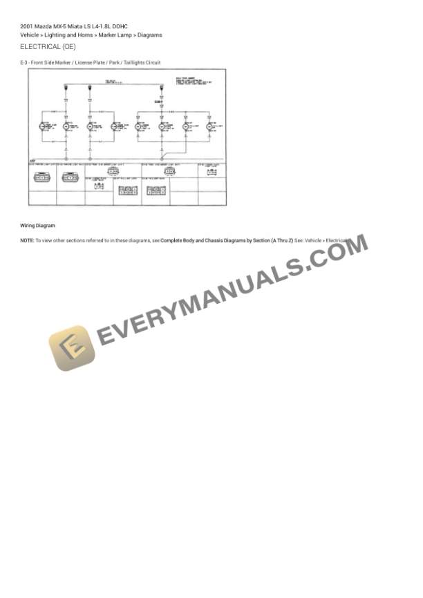 Mazda MX-5 Miata LS 2001 Electrical Diagrams L4-1.8L DOHC 6 Mazda MX-5 Miata LS 2001 Electrical Diagrams L4-1.8L DOHC - Image 4