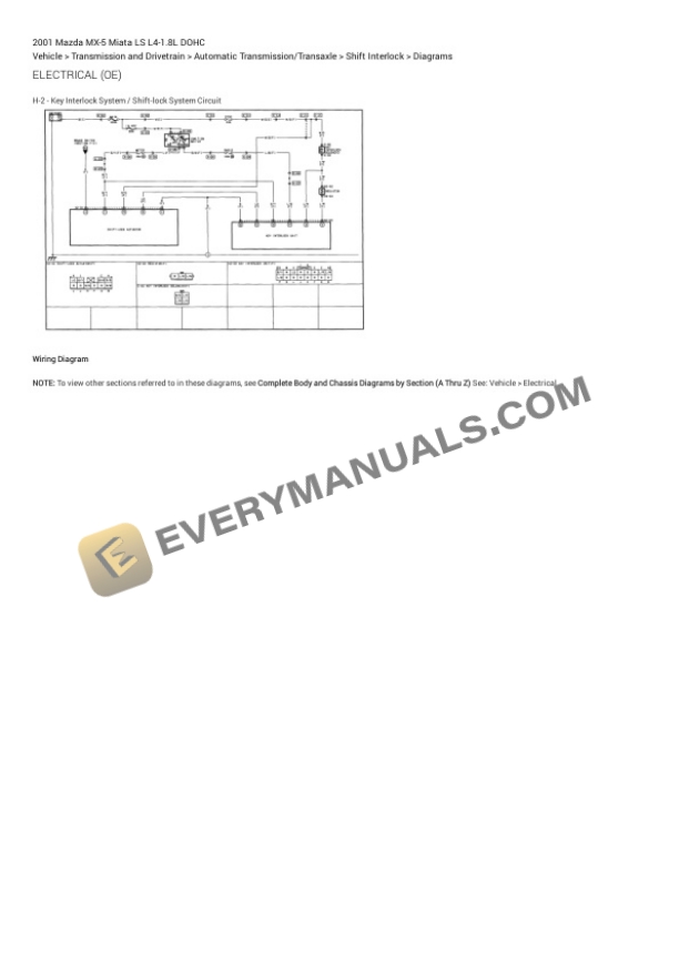 Mazda MX-5 Miata LS 2001 Electrical Diagrams L4-1.8L DOHC 7 Mazda MX-5 Miata LS 2001 Electrical Diagrams L4-1.8L DOHC - Image 5