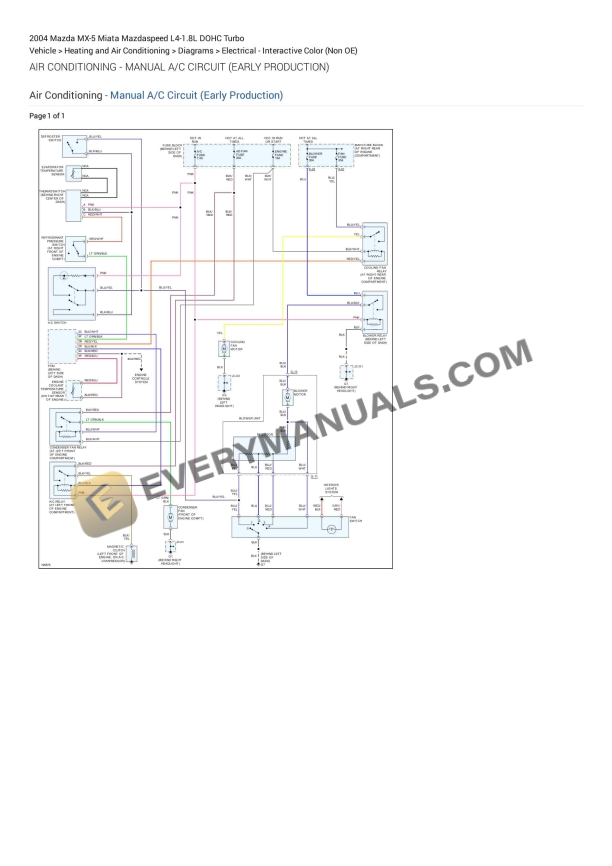 mazda mx 5 miata mazdaspeed 2004 electrical diagrams l4 18l dohc turbo 1