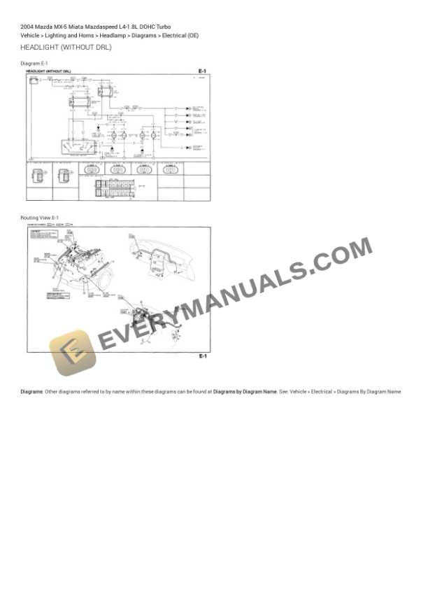Mazda MX-5 Miata Mazdaspeed 2004 Electrical Diagrams L4-1.8L DOHC Turbo 7 Mazda MX-5 Miata Mazdaspeed 2004 Electrical Diagrams L4-1.8L DOHC Turbo - Image 5