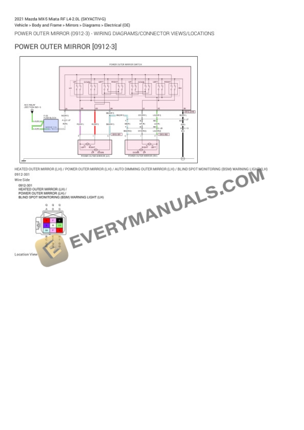 Mazda MX-5 Miata RF 2021 Electrical Diagrams L4-2.0L (SKYACTIV-G) 7 Mazda MX-5 Miata RF 2021 Electrical Diagrams L4-2.0L (SKYACTIV-G) - Image 5