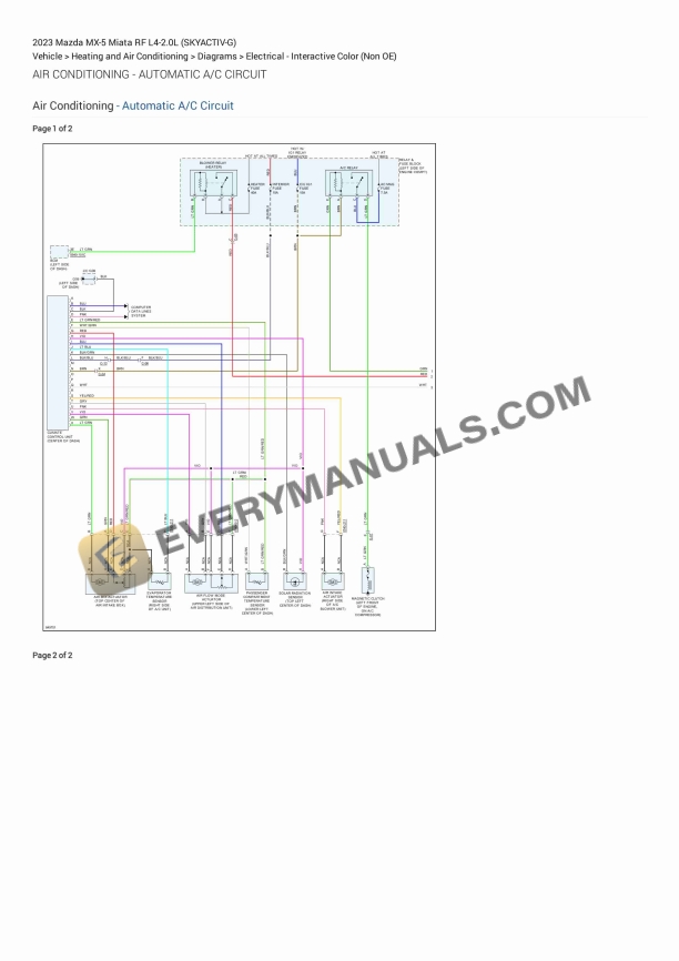Mazda MX-5 Miata RF 2023 Electrical Diagrams L4-2.0L (SKYACTIV-G)