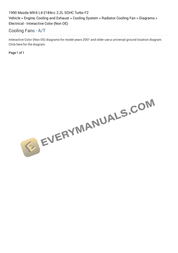 Mazda MX-6 1990 Electrical Diagrams L4-2184cc 2.2L SOHC Turbo F2