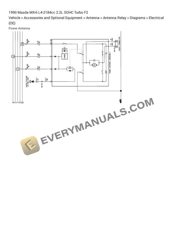 Mazda MX-6 1990 Electrical Diagrams L4-2184cc 2.2L SOHC Turbo F2 6 Mazda MX-6 1990 Electrical Diagrams L4-2184cc 2.2L SOHC Turbo F2 - Image 4