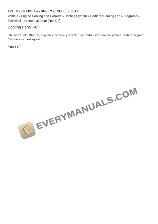 Mazda MX-6 1991 Electrical Diagrams L4-2184cc 2.2L SOHC Turbo F2