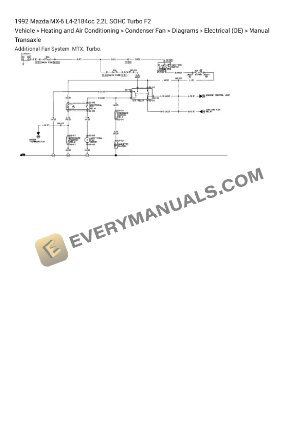 Mazda MX-6 1992 Electrical Diagrams L4-2184cc 2.2L SOHC Turbo F2 6 Mazda MX-6 1992 Electrical Diagrams L4-2184cc 2.2L SOHC Turbo F2 - Image 4