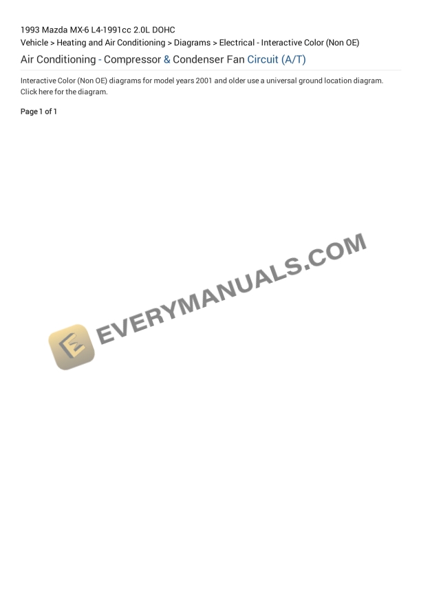 Mazda MX-6 1993 Electrical Diagrams L4-1991cc 2.0L DOHC
