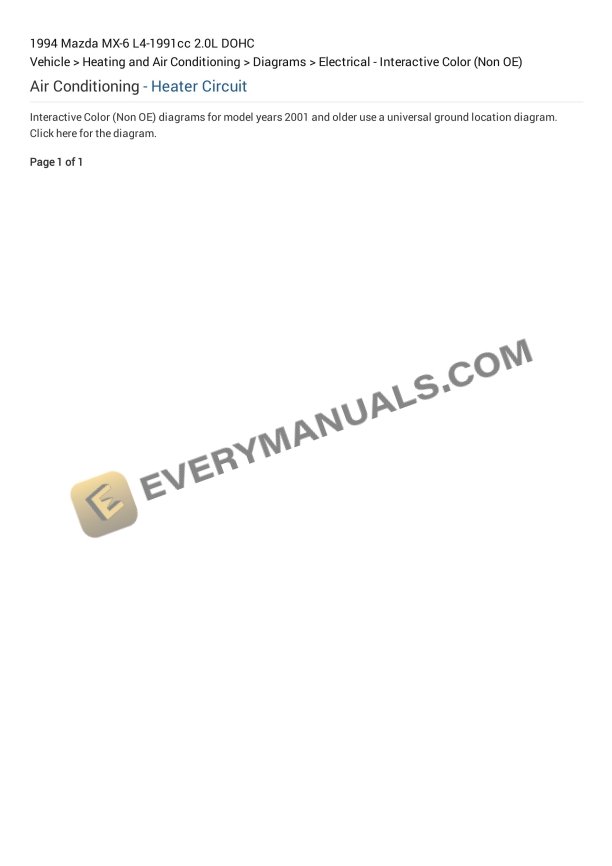 mazda mx 6 1994 electrical diagrams l4 1991cc 20l dohc 1