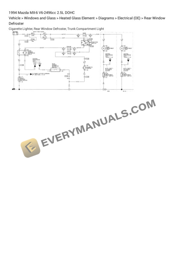 Mazda MX-6 1994 Electrical Diagrams V6-2496cc 2.5L DOHC 6 Mazda MX-6 1994 Electrical Diagrams V6-2496cc 2.5L DOHC - Image 4
