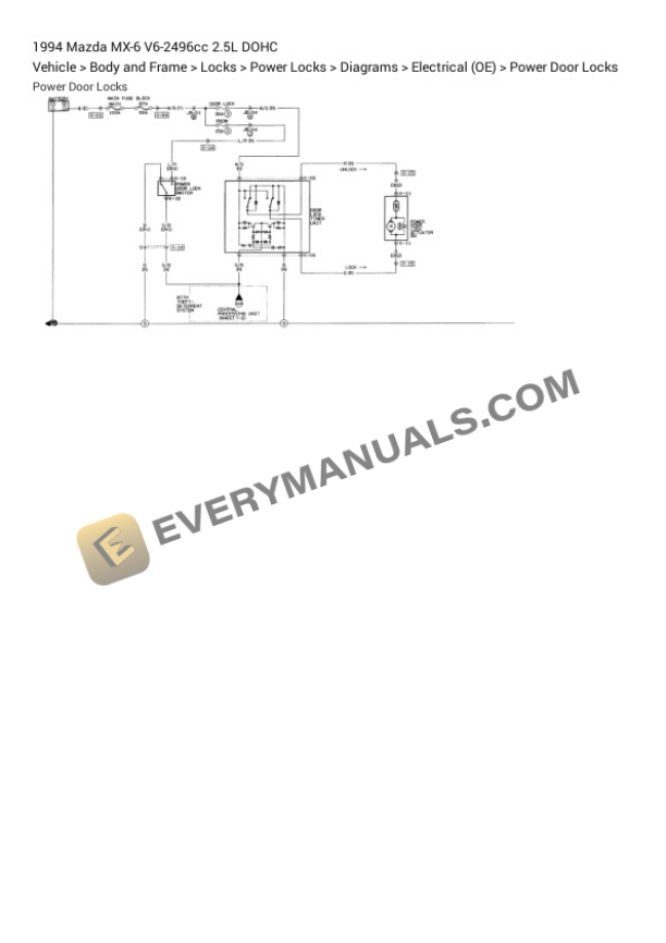 Mazda MX-6 1994 Electrical Diagrams V6-2496cc 2.5L DOHC 7 Mazda MX-6 1994 Electrical Diagrams V6-2496cc 2.5L DOHC - Image 5