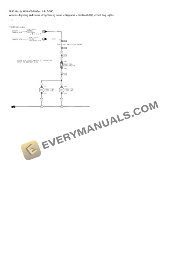 Mazda MX-6 1996 Electrical Diagrams V6-2496cc 2.5L DOHC 4 Mazda MX-6 1996 Electrical Diagrams V6-2496cc 2.5L DOHC - Image 2