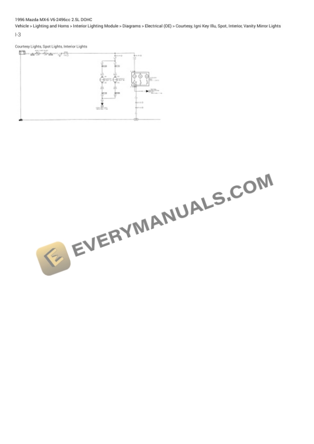 Mazda MX-6 1996 Electrical Diagrams V6-2496cc 2.5L DOHC 6 Mazda MX-6 1996 Electrical Diagrams V6-2496cc 2.5L DOHC - Image 4