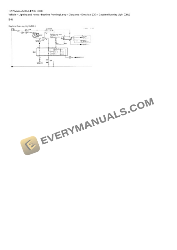 Mazda MX-6 1997 Electrical Diagrams L4-2.0L DOHC 4 Mazda MX-6 1997 Electrical Diagrams L4-2.0L DOHC - Image 2