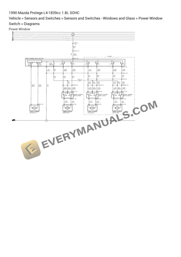 Mazda Protege 1990 Electrical Diagrams L4-1839cc 1.8L SOHC 4 Mazda Protege 1990 Electrical Diagrams L4-1839cc 1.8L SOHC - Image 2