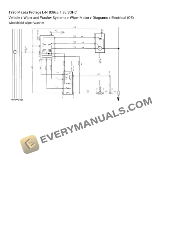 Mazda Protege 1990 Electrical Diagrams L4-1839cc 1.8L SOHC 5 Mazda Protege 1990 Electrical Diagrams L4-1839cc 1.8L SOHC - Image 3