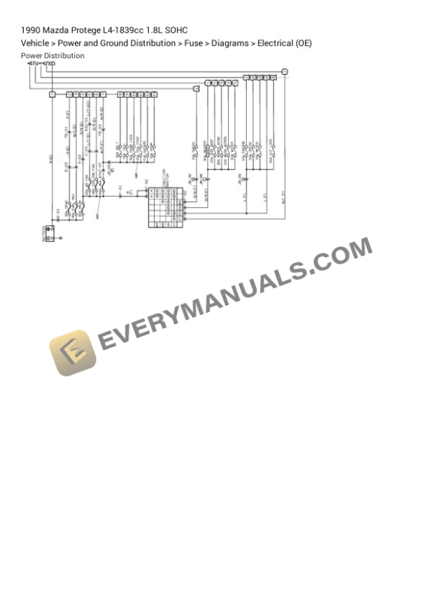 Mazda Protege 1990 Electrical Diagrams L4-1839cc 1.8L SOHC 7 Mazda Protege 1990 Electrical Diagrams L4-1839cc 1.8L SOHC - Image 5