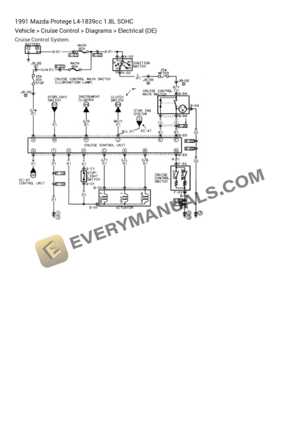 Mazda Protege 1991 Electrical Diagrams L4-1839cc 1.8L SOHC 5 Mazda Protege 1991 Electrical Diagrams L4-1839cc 1.8L SOHC - Image 3