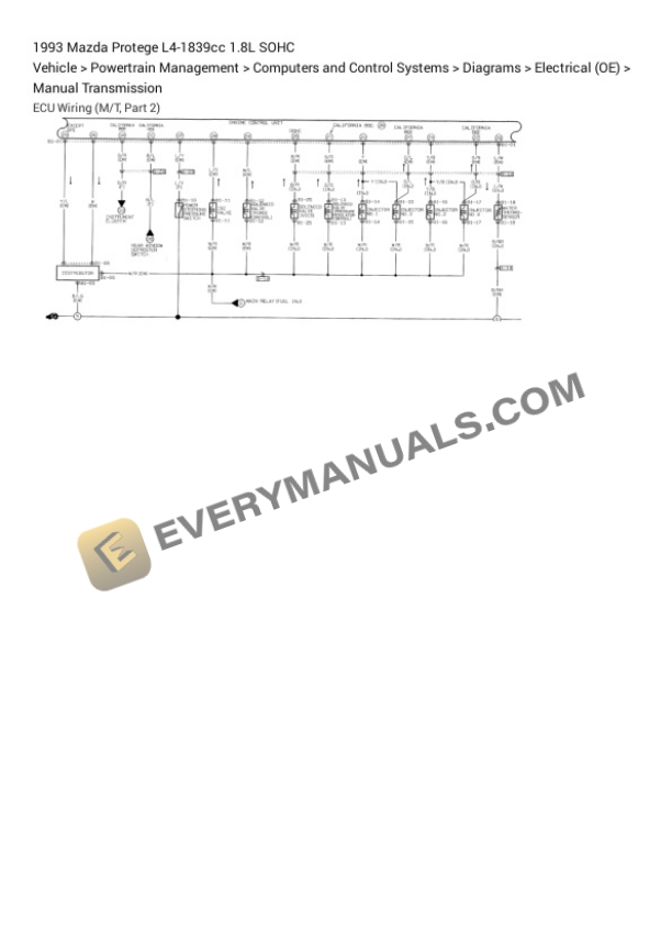 Mazda Protege 1993 Electrical Diagrams L4-1839cc 1.8L SOHC 7 Mazda Protege 1993 Electrical Diagrams L4-1839cc 1.8L SOHC - Image 5