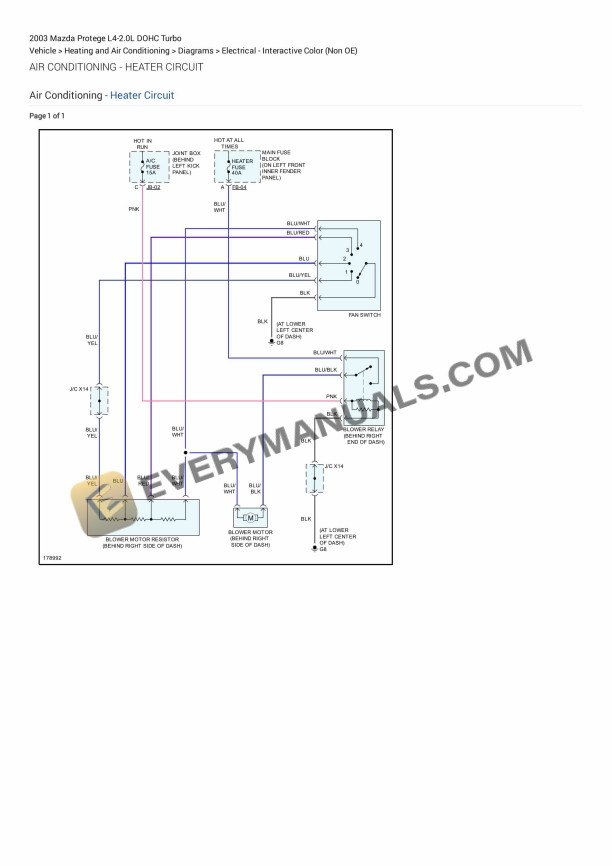 Mazda Protege 2003 Electrical Diagrams L4-2.0L DOHC Turbo