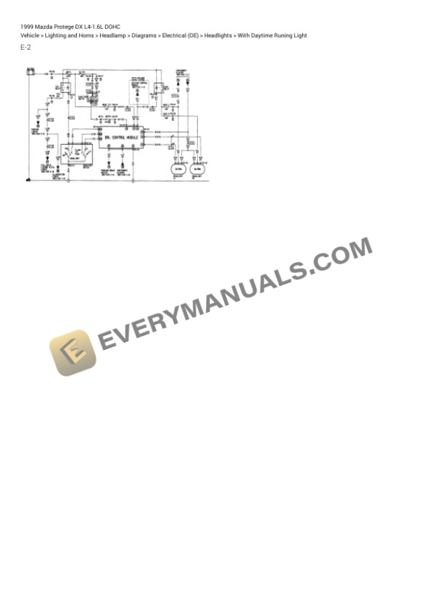 Mazda Protege DX 1999 Electrical Diagrams L4-1.6L DOHC 4 Mazda Protege DX 1999 Electrical Diagrams L4-1.6L DOHC - Image 2